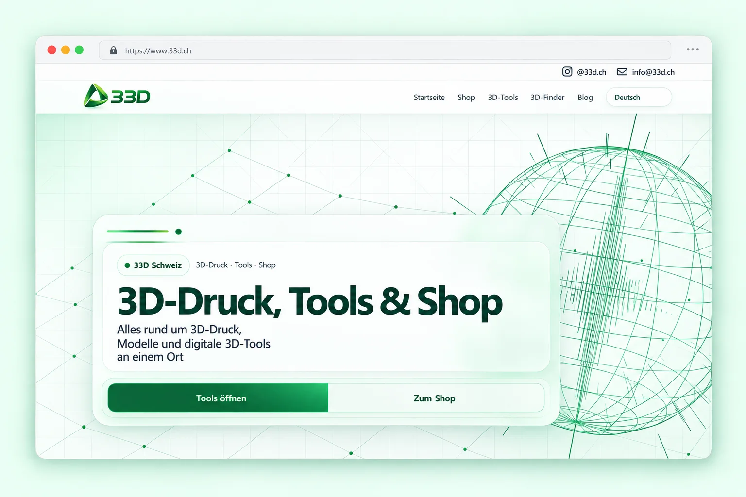 Vorschau der Website 33D.ch