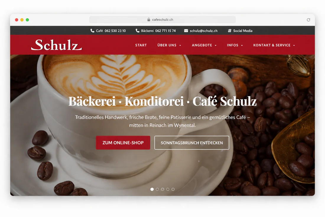 Vorschau der Website von Café Schulz