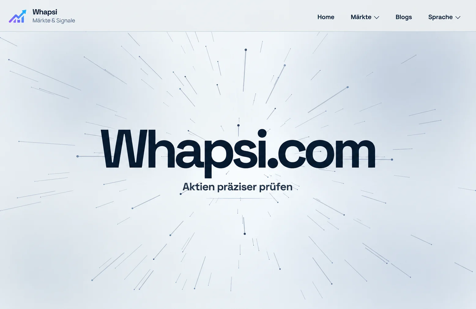 Vorschau der Finanz- und Marktplattform Whapsi.com